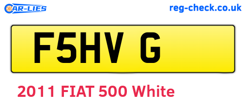 F5HVG are the vehicle registration plates.