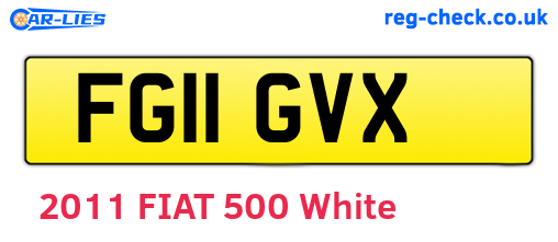 FG11GVX are the vehicle registration plates.