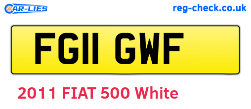 FG11GWF are the vehicle registration plates.