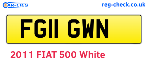FG11GWN are the vehicle registration plates.