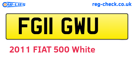 FG11GWU are the vehicle registration plates.