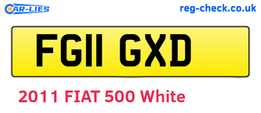 FG11GXD are the vehicle registration plates.