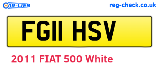 FG11HSV are the vehicle registration plates.