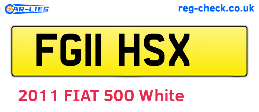 FG11HSX are the vehicle registration plates.