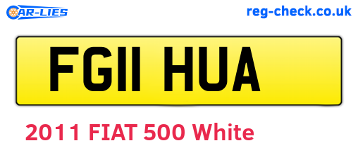 FG11HUA are the vehicle registration plates.
