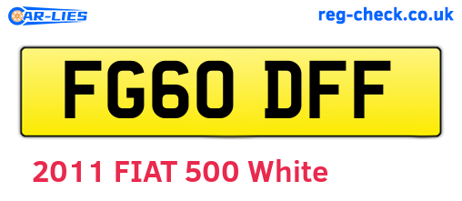 FG60DFF are the vehicle registration plates.