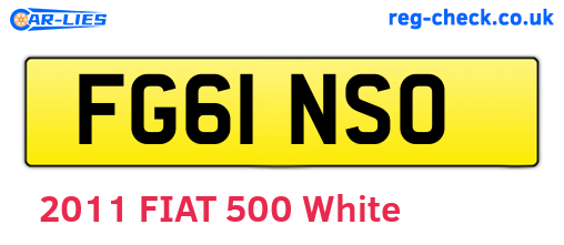 FG61NSO are the vehicle registration plates.
