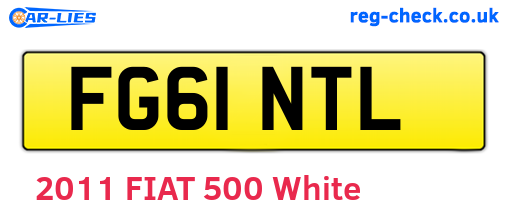 FG61NTL are the vehicle registration plates.