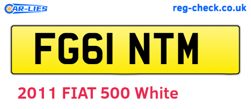FG61NTM are the vehicle registration plates.