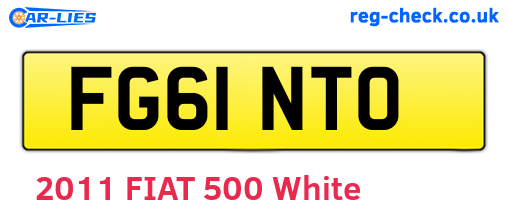 FG61NTO are the vehicle registration plates.