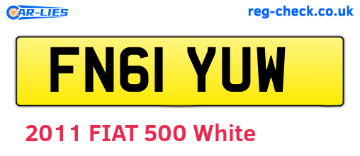 FN61YUW are the vehicle registration plates.