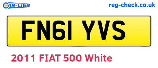 FN61YVS are the vehicle registration plates.