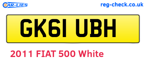GK61UBH are the vehicle registration plates.