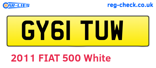 GY61TUW are the vehicle registration plates.