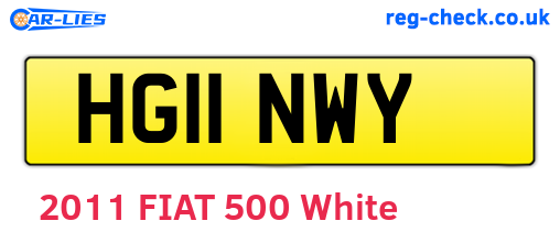 HG11NWY are the vehicle registration plates.