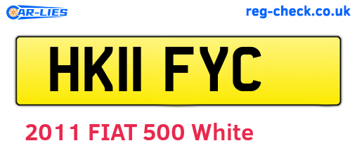 HK11FYC are the vehicle registration plates.
