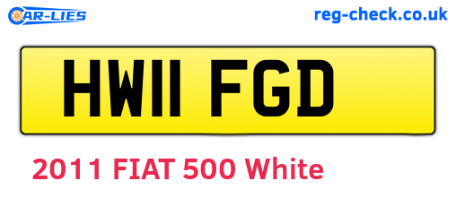 HW11FGD are the vehicle registration plates.