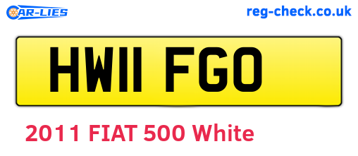 HW11FGO are the vehicle registration plates.