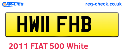 HW11FHB are the vehicle registration plates.