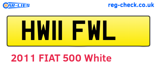 HW11FWL are the vehicle registration plates.