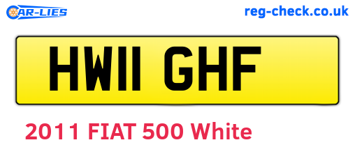 HW11GHF are the vehicle registration plates.