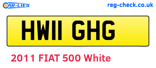 HW11GHG are the vehicle registration plates.
