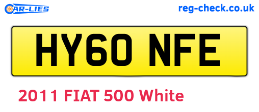 HY60NFE are the vehicle registration plates.
