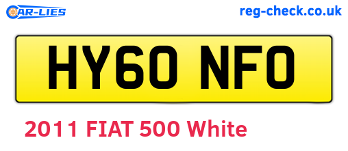 HY60NFO are the vehicle registration plates.