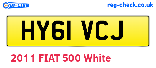 HY61VCJ are the vehicle registration plates.