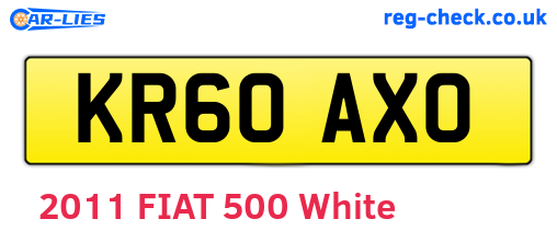 KR60AXO are the vehicle registration plates.
