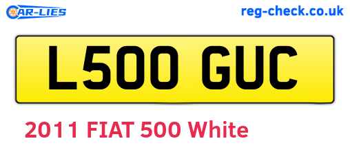 L500GUC are the vehicle registration plates.