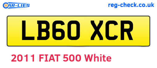 LB60XCR are the vehicle registration plates.