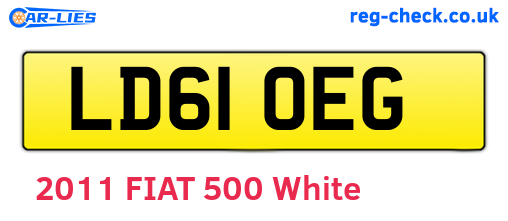 LD61OEG are the vehicle registration plates.