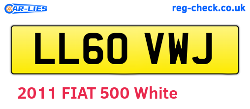 LL60VWJ are the vehicle registration plates.