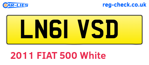 LN61VSD are the vehicle registration plates.