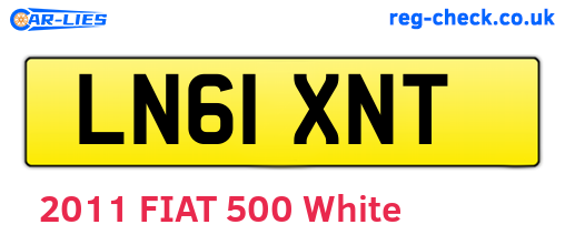 LN61XNT are the vehicle registration plates.