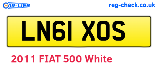 LN61XOS are the vehicle registration plates.