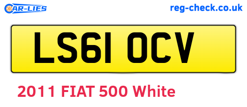 LS61OCV are the vehicle registration plates.