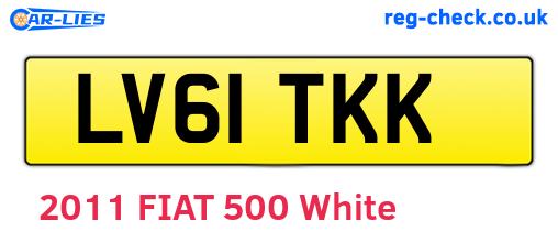 LV61TKK are the vehicle registration plates.