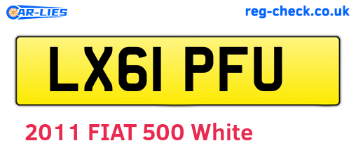 LX61PFU are the vehicle registration plates.