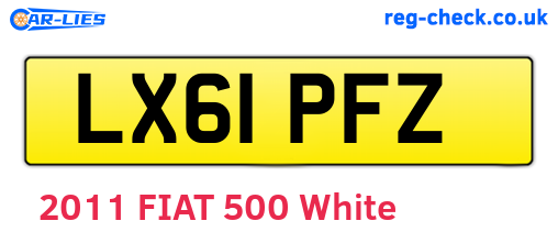 LX61PFZ are the vehicle registration plates.