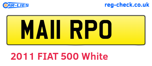 MA11RPO are the vehicle registration plates.