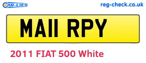 MA11RPY are the vehicle registration plates.