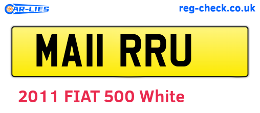 MA11RRU are the vehicle registration plates.