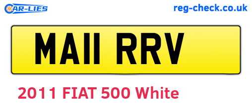 MA11RRV are the vehicle registration plates.