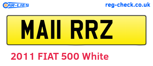MA11RRZ are the vehicle registration plates.