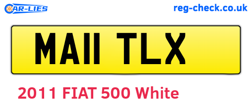 MA11TLX are the vehicle registration plates.