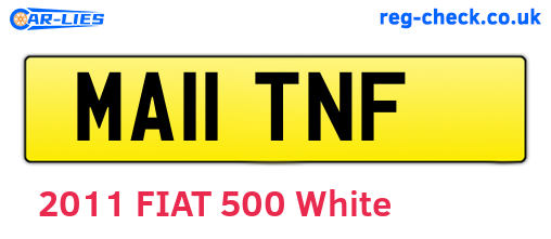 MA11TNF are the vehicle registration plates.