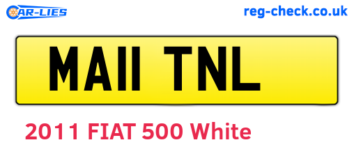 MA11TNL are the vehicle registration plates.
