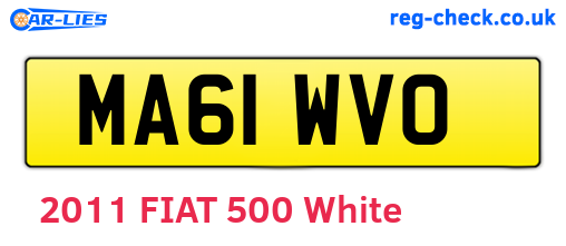 MA61WVO are the vehicle registration plates.